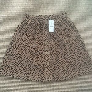 Crewcuts corduroy cheetah skirt. NWT. Size 8